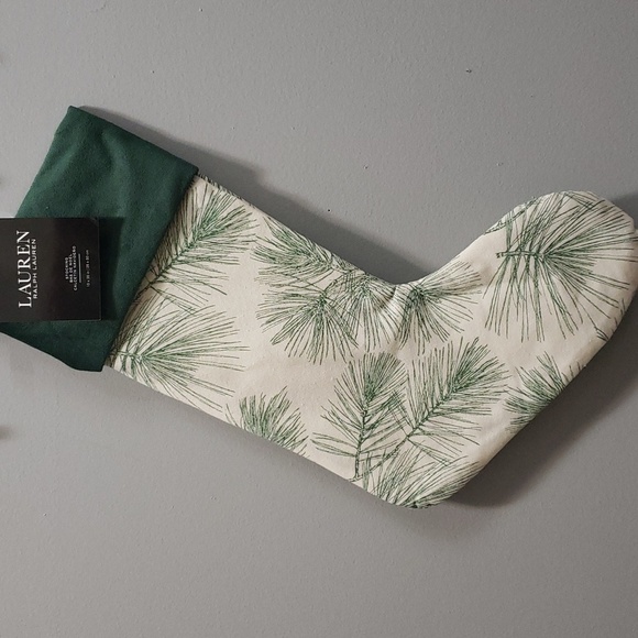 Lauren Ralph Lauren NWT Linen Blend Pine Boughs Christmas Stock… - Picture 1 of 6